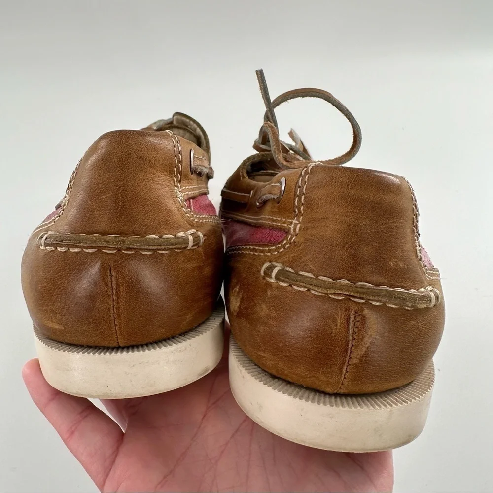 Cole haan yacht club collection boat shoes 9.5 red brown leather vintage 90s